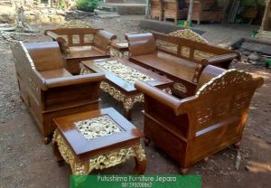 Jual Kursi Tamu Jati Madura Mawar Meja Ketapang