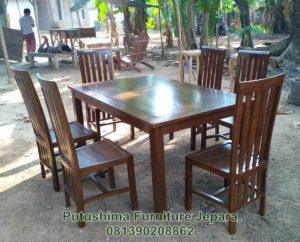 Jual Meja Makan 6 Kursi Resto Cafe Jati