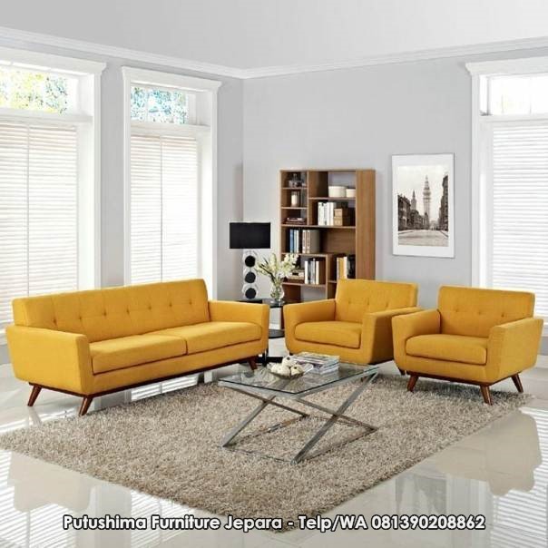 Sofa Tamu Minimalis Retro Yellow
