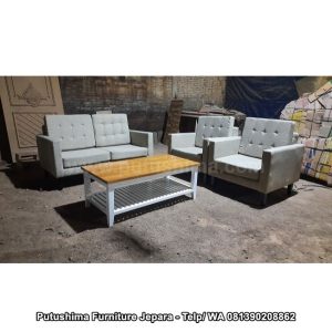 Sofa Minimalis Jati Luigi Khaki