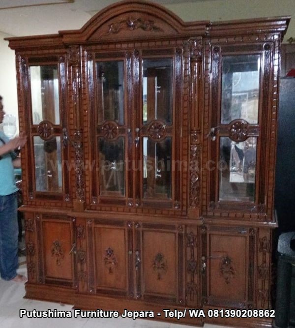 Bufet Lemari Pajangan Kayu Jati Salur