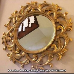 Cermin Bulat Ukir Bali