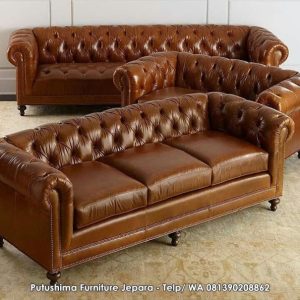 Sofa Tamu Kulit Asli