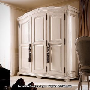 Lemari Pakaian 3 Pintu Mewah Putih Jumbo
