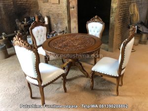 Meja Makan Ukir Salina 4 Kursi
