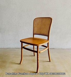Kursi Rotan Cafe Kayu Jati Kevin Natural