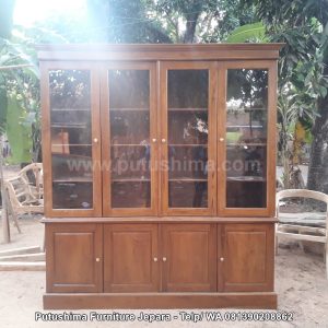 Lemari Hias Jati 2 Meter Modern