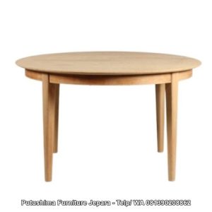 Meja Makan Cafe Bundar Besi Jati