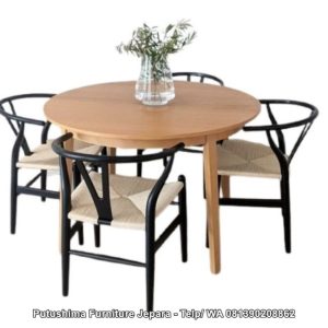 Set Meja Makan Cafe Besi Jati