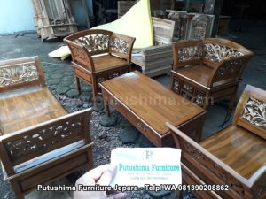 Kursi Tamu Jati Model Kartini Gold