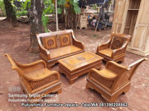 Kursi Tamu Jati Model Semut Ukir