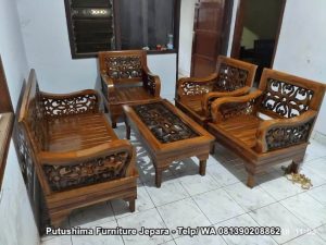 Kursi Tamu Jati Ukir Squid