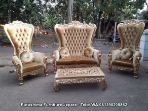 Kursi Tamu Jati Ukir Syahrini Ketapang