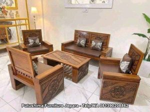 Kursi Tamu Minimalis Jati Model Spring