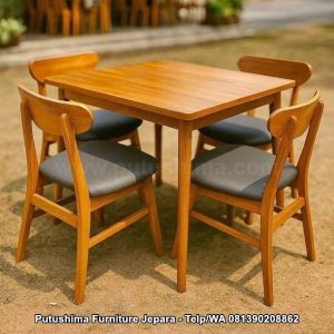 Set Meja Cafe 4 Kursi Ropan Cushion