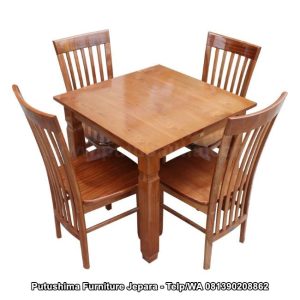 Set Meja Makan 4 Kursi 1 Meter